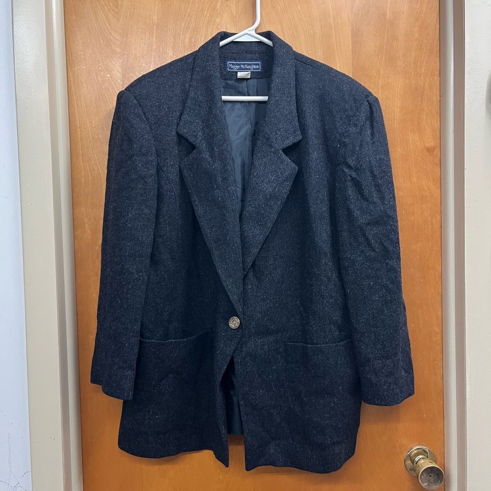 Maggie mcnaughton single closure Charcoal Wool blazer